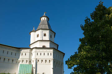 Fototapeta na wymiar Tower of David house. Resurrection New Jerusalem Stauropegial Monastery. The city of Istra. Moscow region
