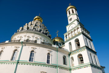 Resurrection Cathedral with a bell tower in the New Jerusalem Monastery in Istra, Moscow Region