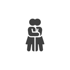 Lesbians kissing vector icon. filled flat sign for mobile concept and web design. Lesbian couple glyph icon. Symbol, logo illustration. Vector graphics