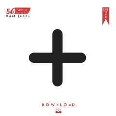 black plus icon. plus icon vector isolated on white background. Graphic design, material design, 2019 year best selling icons, mobile application, UI / UX design, EPS 10 format vector