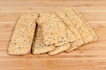 Savory cookies made with whole flax seeds addition