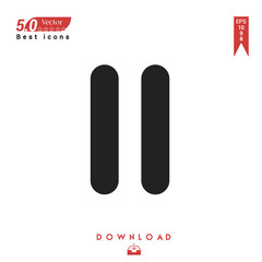 black pause-button icon vector isolated on white background. Graphic design, material design, 2019 year best selling icons, mobile application, UI / UX design, EPS 10 format vector