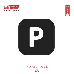 black parking-signal icon vector isolated on white background. Graphic design, material design, 2019 year best selling icons, mobile application, UI / UX design, EPS 10 format vector