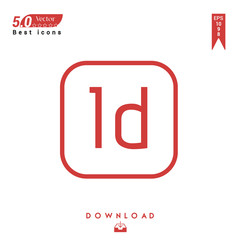 Outline indesign file-type icon vector isolated on white background. Graphic design, material design, 2019 year best selling icons, mobile application, UI / UX design, EPS 10 format vector