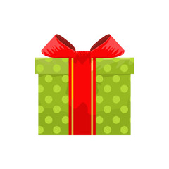 Giftbox mockup with side view. Cartoon style hand drawn style flat color vector illustration.