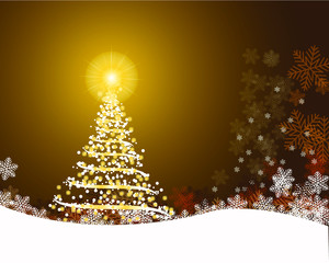 christmas tree with glowing star