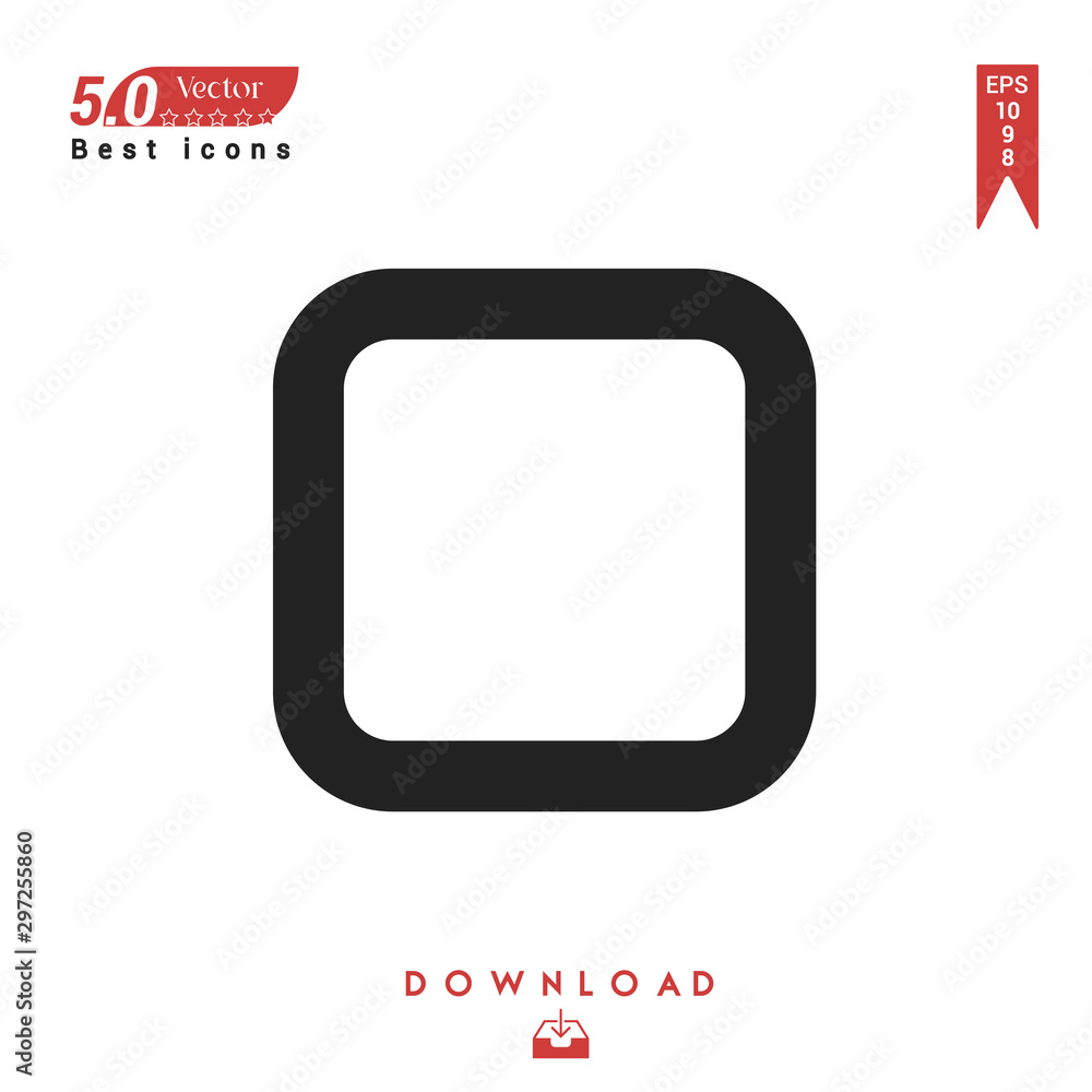 Poster black empty-checkbox icon vector isolated on white background. graphic design, material design, 2019