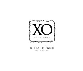 X O XO Beauty vector initial logo, handwriting logo of initial signature, wedding, fashion, jewerly, boutique, floral and botanical with creative template for any company or business.