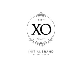 X O XO Beauty vector initial logo, handwriting logo of initial signature, wedding, fashion, jewerly, boutique, floral and botanical with creative template for any company or business.