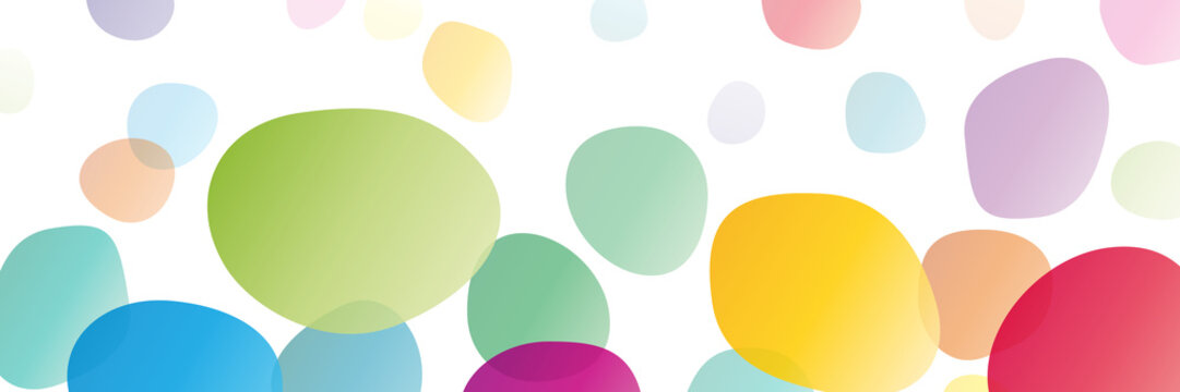 Colored soap bubbles floating in the air. Vector banner with circles background