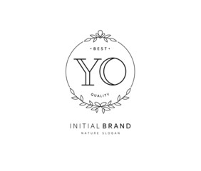 Y O YO Beauty vector initial logo, handwriting logo of initial signature, wedding, fashion, jewerly, boutique, floral and botanical with creative template for any company or business.