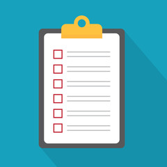 clipboard with checklist icon- vector illustration