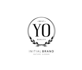 Y O YO Beauty vector initial logo, handwriting logo of initial signature, wedding, fashion, jewerly, boutique, floral and botanical with creative template for any company or business.
