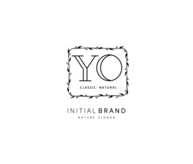 Y O YO Beauty vector initial logo, handwriting logo of initial signature, wedding, fashion, jewerly, boutique, floral and botanical with creative template for any company or business.