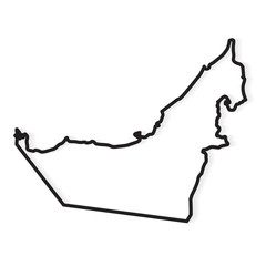 black abstract outline of United Arab Emirates map- vector illustration