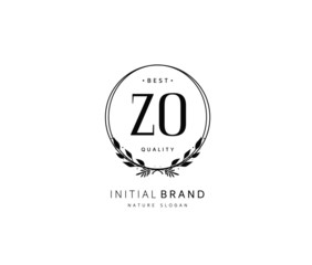 Z O ZO Beauty vector initial logo, handwriting logo of initial signature, wedding, fashion, jewerly, boutique, floral and botanical with creative template for any company or business.