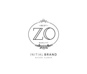 Z O ZO Beauty vector initial logo, handwriting logo of initial signature, wedding, fashion, jewerly, boutique, floral and botanical with creative template for any company or business.