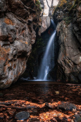 Fotinovo waterfalls (Fotinski waterfall) in autumn, Rhodopes Mountain, Bulgaria