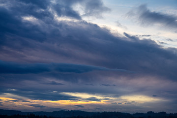 Fototapeta na wymiar cloudy sky with clouds at sunrise