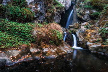 Fotinovo waterfalls (Fotinski waterfall) in autumn, Rhodopes Mountain, Bulgaria
