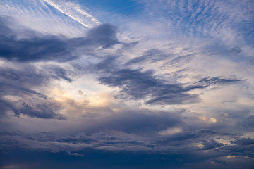 cloudy sky with clouds at sunrise