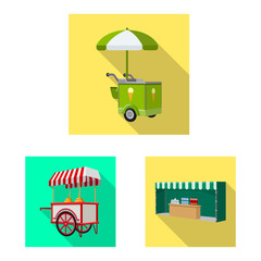 Vector illustration of marketing and tent sign. Set of marketing and outdoor stock symbol for web.