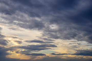 cloudy sky with clouds at sunrise