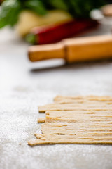 Traditional Italian cuisine. Handmade homemade pasta.