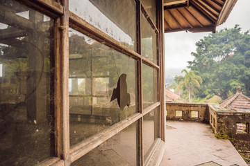 Abandoned and mysterious hotel in Bedugul. Indonesia, Bali Island