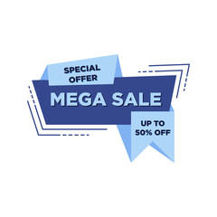 Mega Sale Special Offer Design Concept For Business. Discount Banner Promotion Template Vector illustration
