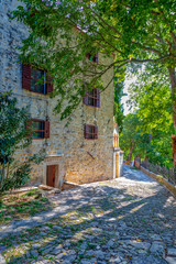 Fototapeta premium Krka monastery. 14th century Serbian Orthodox Church monastery dedicated to the St. Archangel Michael. Endowment of princess Jelena Nemanjic Subic. Located in Krka National Park, Croatia. Image
