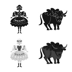 Vector illustration of traditional and tour icon. Collection of traditional and landmarks vector icon for stock.