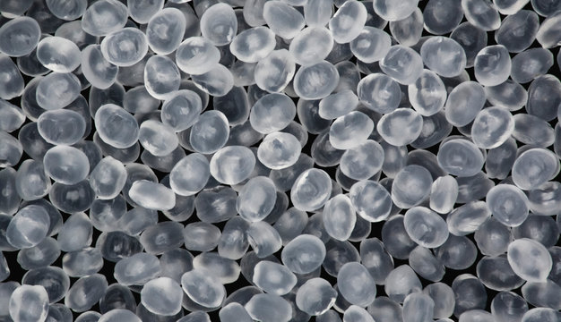 Polypropylene Granule Close-up Background Texture.