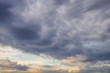 cloudy sky with clouds at sunrise