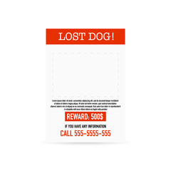Lost pet poster template.