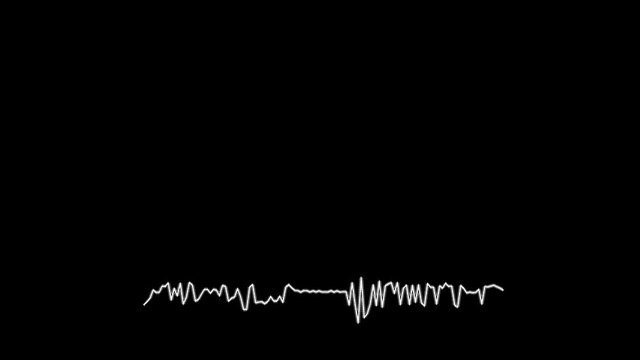 White analog audio waveform of a person talking