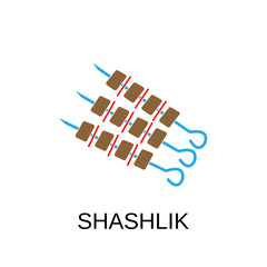 Shashlik icon. Kebab concept symbol design. Stock - Vector illustration can be used for web.