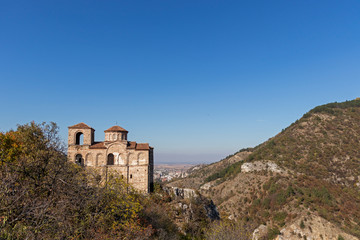 Fototapeta premium Church at ruins of Asen's Fortress, Asenovgrad, Bulgaria