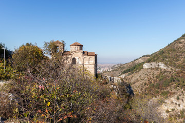 Fototapeta na wymiar Church at ruins of Asen's Fortress, Asenovgrad, Bulgaria