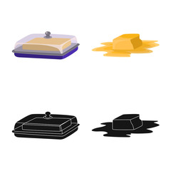 Isolated object of creamy and product symbol. Set of creamy and farm stock vector illustration.