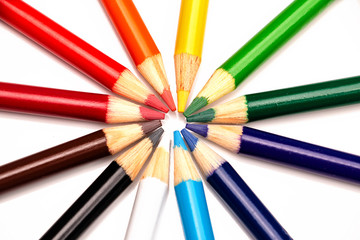 Fototapeta premium Colored Pencil Circle Creative