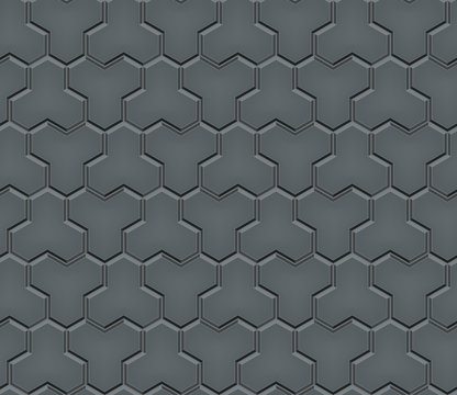 Seamless pattern of trihex cobblestone pavement