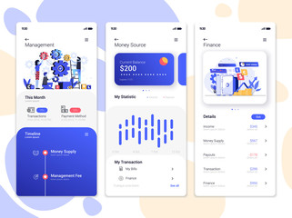 Flat Design App screens - Finance 3