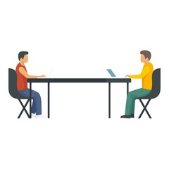 Company teamwork icon. Flat illustration of company teamwork vector icon for web design