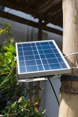 Small solar cells plate in house hold.