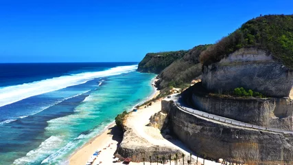 Fototapeten Bali Beautiful view of cliffs and white sand beach, Melasti Beach, Bali.  © Men Sang