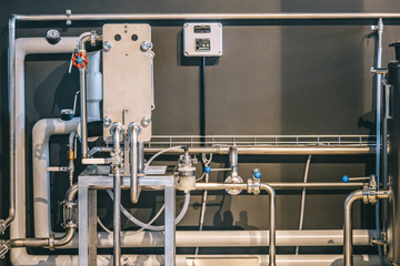 Industrial production equipment in close up