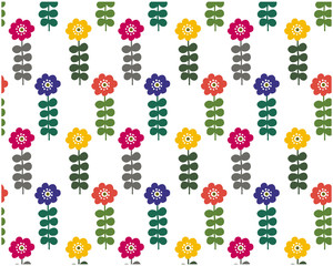 花柄　北欧風　パターン　背景