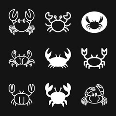 Crab vector icon. crab sign on background