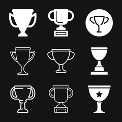 Trophy cup icon. Sport competition silhouette symbol.